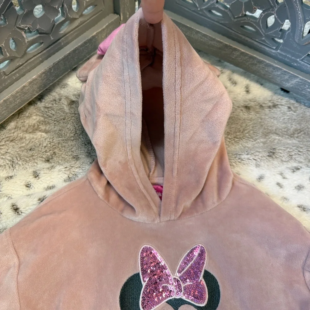 Disney Minnie Mouse pink fleece hoodie baby girls 18 months sparkly girlhoodcore